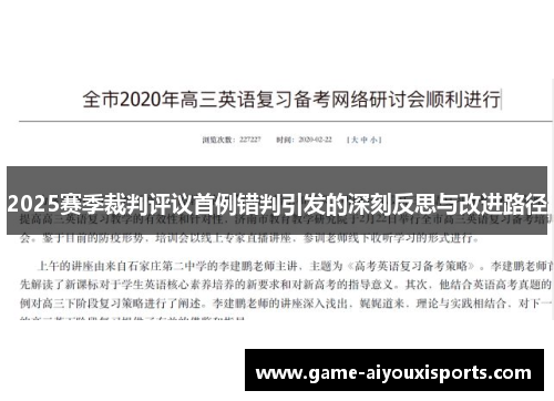 2025赛季裁判评议首例错判引发的深刻反思与改进路径